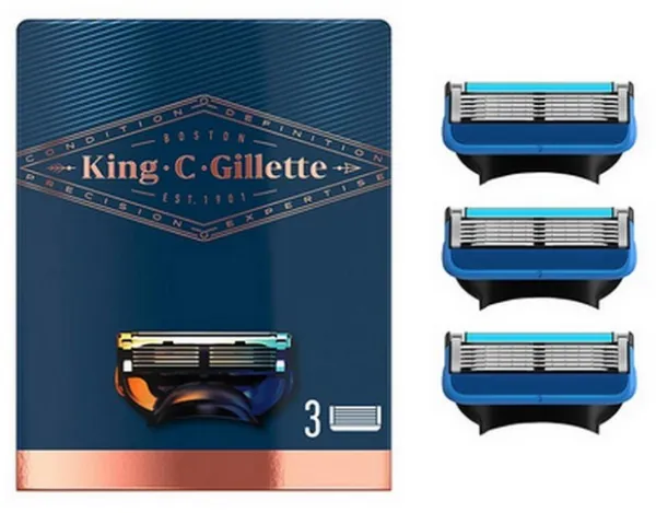 Gillette - King C. Barberblad - 3 stk.