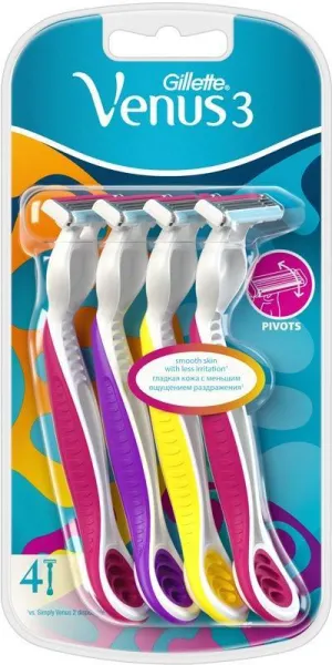 Gillette Venus 3 Single Razor 4 Pieces